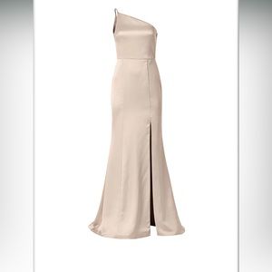 Amsale Kaia bridesmaid dress in champagne